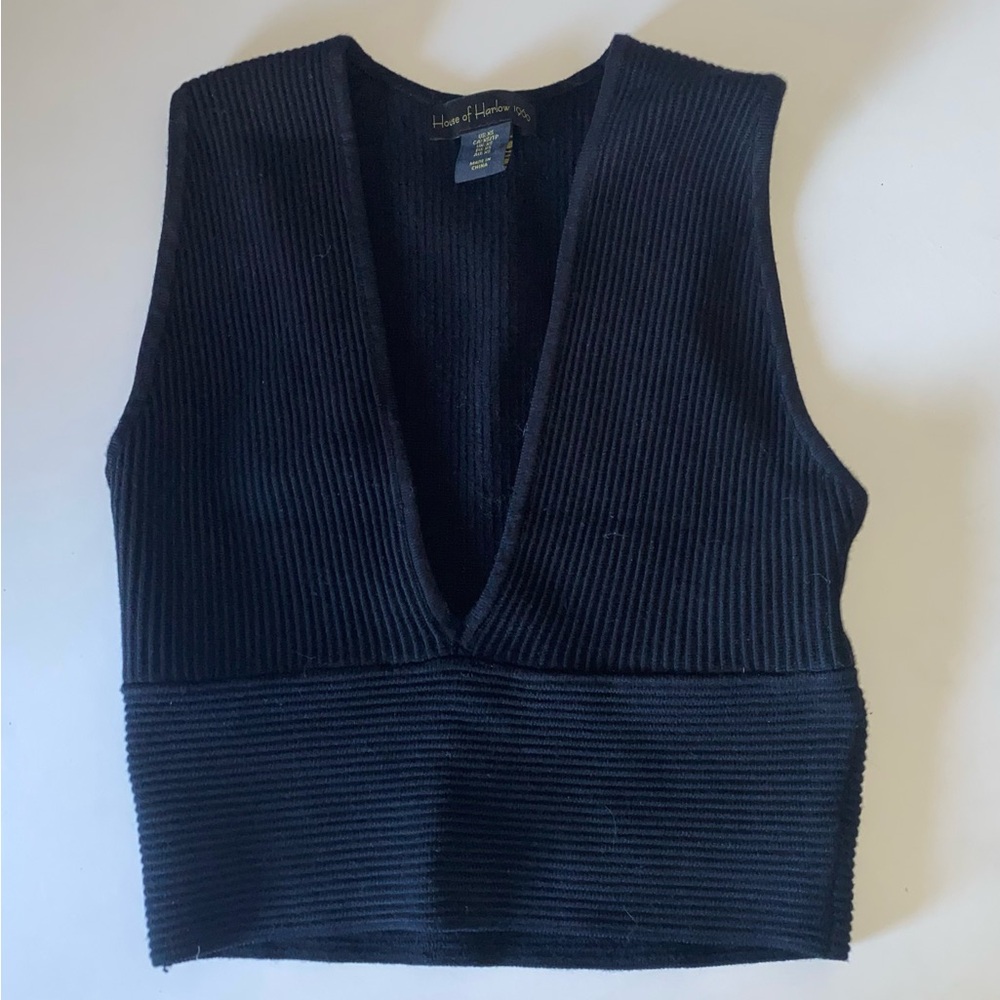 Black V-Neck Top
